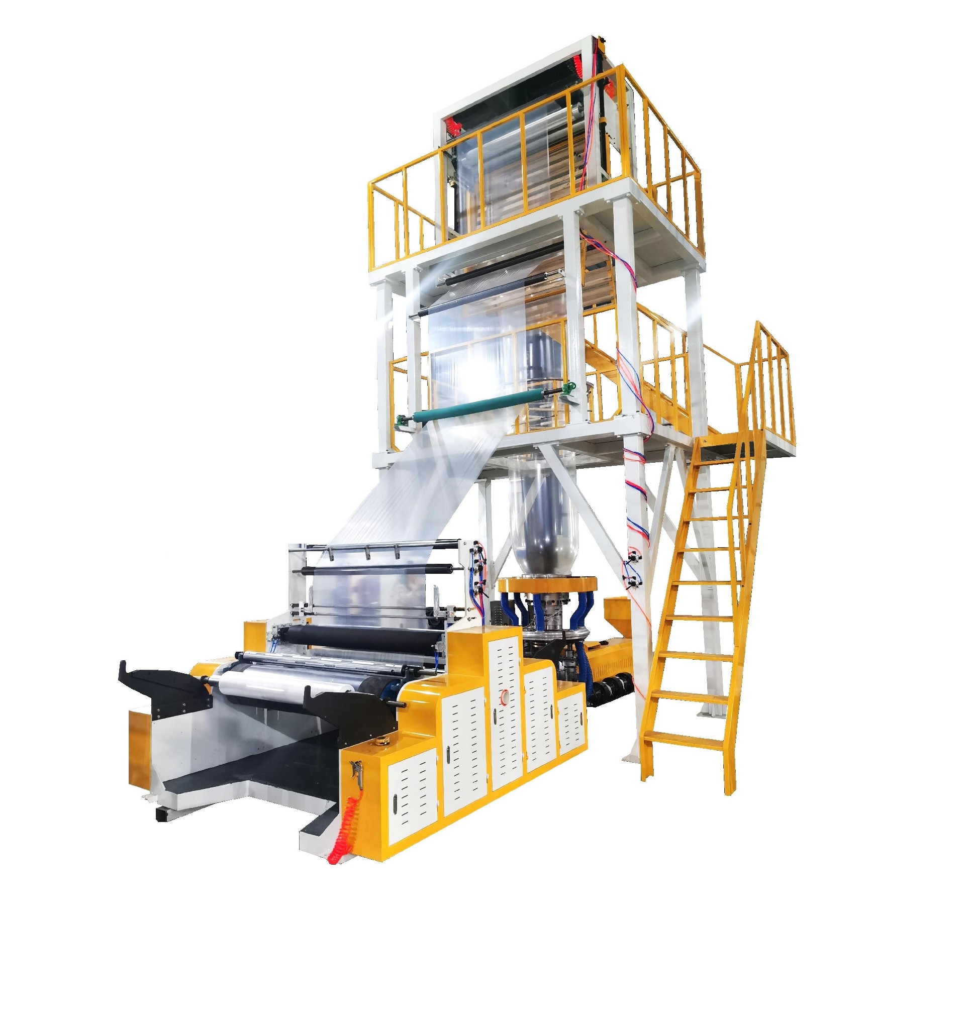 Single Layer Rotary Die Head Double Rewinder  Film Blowing Machine